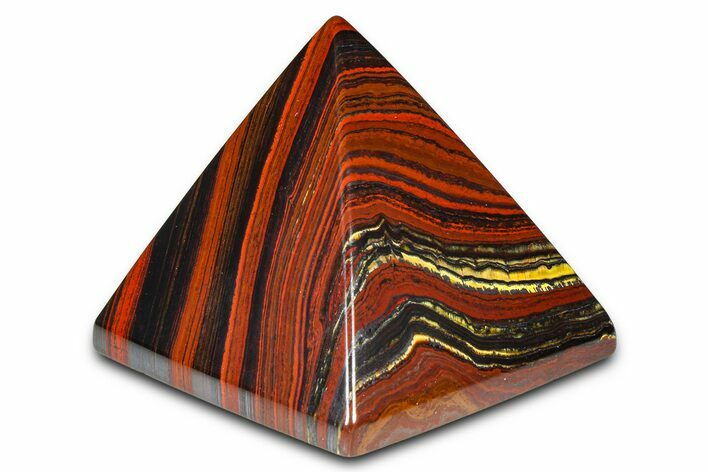 Polished Tiger Iron Stromatolite Pyramid - Billion Years #379600